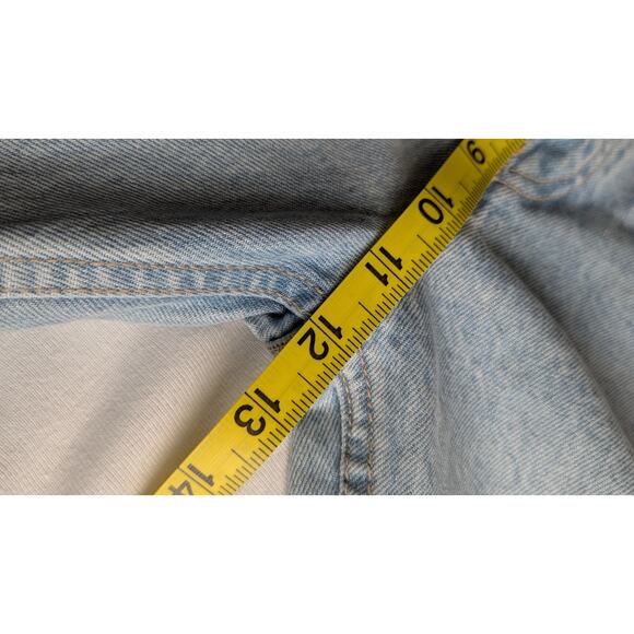 Zara High Rs Distressed Straight Leg Jeans Size 4 Light Button Fly Ripped Knees - Picture 11 of 14